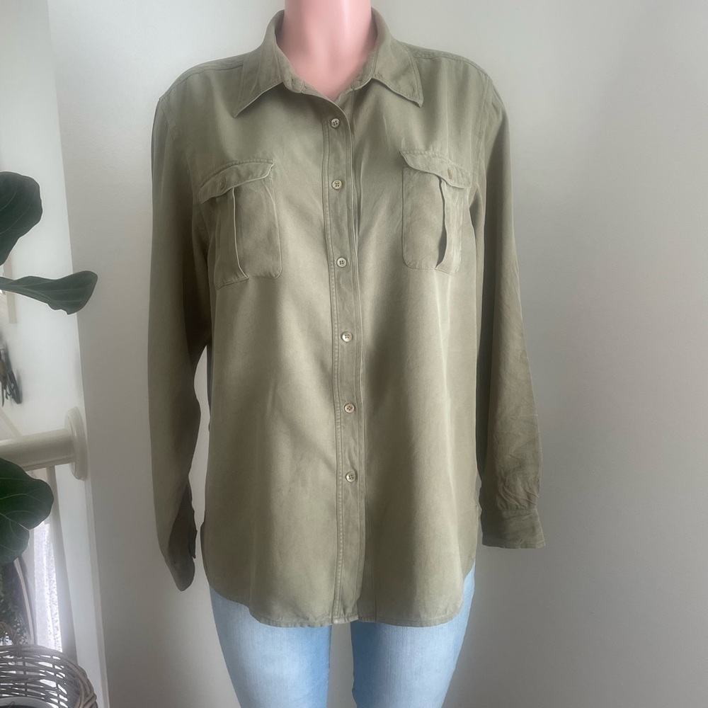 Casual Olive Green Shirt